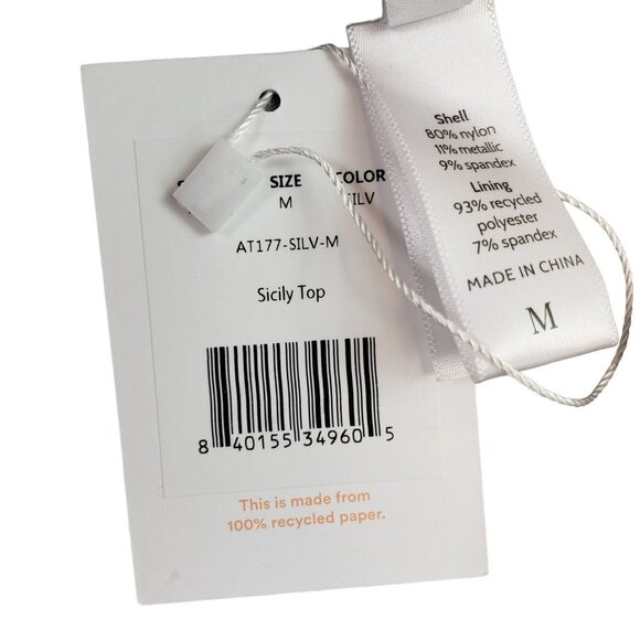 NWT Andie Swim Sicily Top in Silver Size Medium - Picture 3 of 6